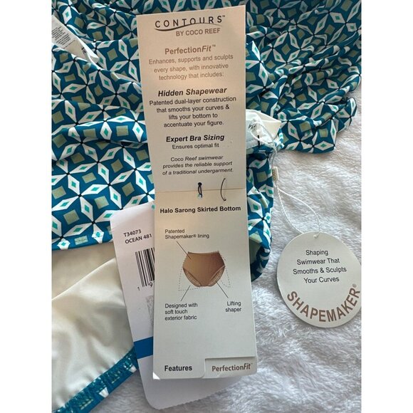 Coco Reef Women S Swimwear Swim Skirt Sarong Bottoms Blue XL, NWT - Picture 9 of 12